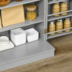 41" Kitchen Pantry Storage Cabinet,Freestanding Kitchen Cabinet with 12 Door Shelves,Double Doors,5-Tier Shelving and Adjustable Shelves,Paper Gray