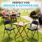 SIMPLI-Magic Black Foldable Chairs with Cushion, 12-Pack Padded Folding Chairs for Indoor/Outdoor Parties, Events, Weddings, and Dining