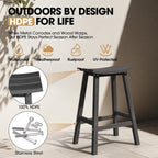 Ciokea 2 Set 29" Outdoor Bar Stools Heavy Duty HDPE Outdoor Stools Weatherproof Waterproof Patio Seats Modern Bar Height Tall BarStools for Bar Deck Balcony Kitchen Yard, Black