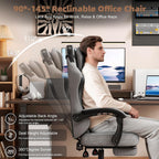 Vonesse Gaming Chair, Office Chair with Linen Breathable Mesh Fabric, Desk Chair with Adjustable Lumbar Support, Executive Computer Chairs with Footrest and Headrest (Gray)