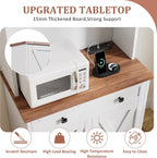 IDEALHOUSE 71" Pantry Cabinet with Charging Station, Tall Kitchen Pantry Storage Cabinet with Microwave Stand, Large Farmhouse Kitchen Hutch with Cabinet Doors & Drawer for Living Room, Dining Room