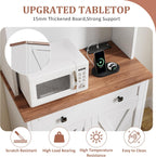 GAOMON 71" Pantry Cabinet with Charging Station, Tall Kitchen Pantry Storage Cabinet with Microwave Stand, Large Farmhouse Kitchen Hutch with Cabinet Doors & Drawer for Living Room, Dining Room