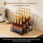 kimilus Coffee Syrup Organizer Rack, Liquor Bottle Display Shelf, 4 Tier 16 Syrup Bottles Holder Stand for Coffee Bar Kitchen Small Wine Rack for Family Storage for Syrup Wine Dressing