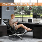 Ergonomic Office Chair with Footrest, High Back Desk Chair with Adjustable and Removable Headrest for Waist or Back Support,3 Gear Tilting Backrest,400lbs Weight Capacity Metal Base with Swivel Wheels