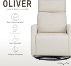 Dream On Me Oliver Swivel GliderWith 360-Degree Swivel and Plush Corduroy Fabric, FSC Certified.