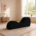 Naomi Home Yoga Chair for Adults - Ergonomic Yoga Chaise Lounge Bench, Wood & Metal Frame, 330 lb Capacity, Upholstered Microfiber Lounge for Deep Stretching, Relaxation & Creative Comfort - Black