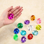 Hicarer Acrylic Diamond Gems Pirate Plastic Gems Bulk Large Fake Gemstones Colored 25 Carat Treasure Chest Hunt Party Favors Table Decorations