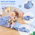 inhand Toddler Chair Comfy,2-in-1 Soft Toddler Couch Fold Out for Kids,Convertible Sofa to Lounger,Gift for Girls and Boys Birthday,Truck