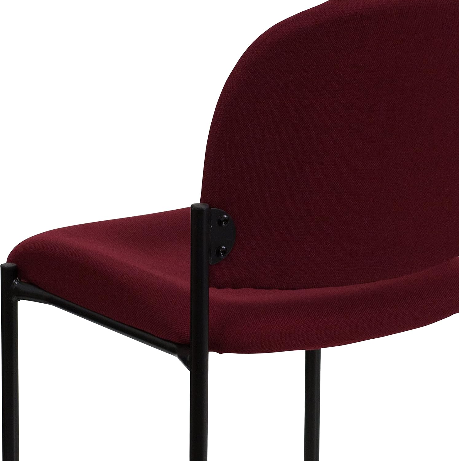 EMMA + OLIVER Comfort Burgundy Fabric Stackable Steel Side Reception Chair