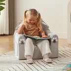 ALIMORDEN Animal Kids Chair, Toddler Sofa for Ages 1-6, Sherpa Kids Lounge Chair with Carry Handle, Washable Cover, High-Density Foam, No Assembly Required Plush Kids Seating (Elephant)