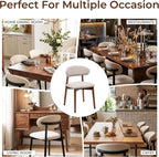 Mid Century Modern Dining Chairs Set of 6, Farmhouse Wooden Fabric Upholstered Kitchen Chairs with Curve Back, Mid-Century Dining Room Chairs for Living Room Restaurant Cafe with Brown Legs, Camel