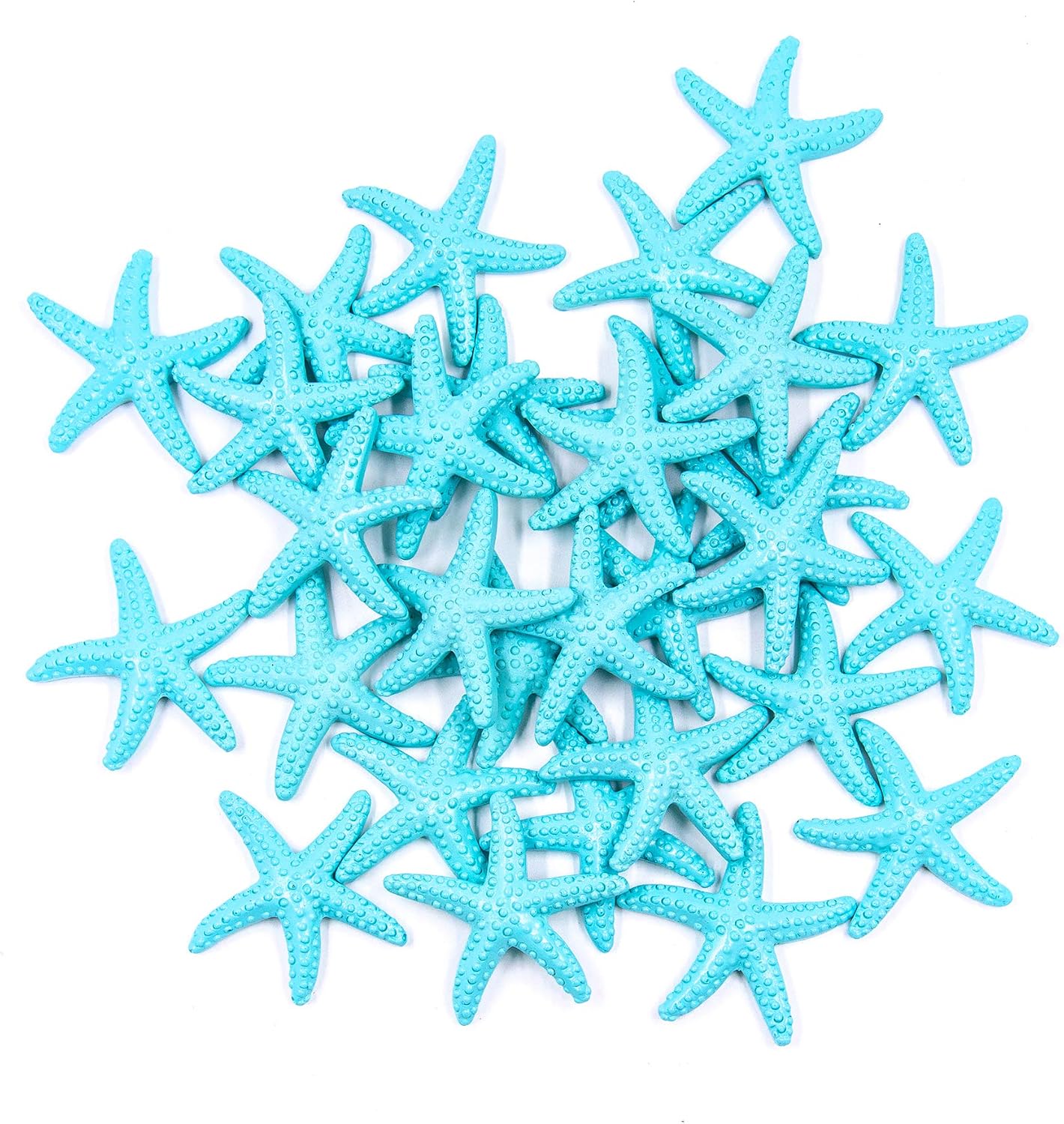 AUEAR, 30 Pack Lovely Starfish Decor Pencil Finger Resin for Wedding Crafts Home Decoration (Light Blue)