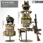 Savior Equipment H.A.B Tactical Gear Stand Helmet Vest Belt Display Rack, Military Gear Holder Plate Carrier Indoor Home Garage Free-Standing Organizer, Heavy Duty Steel Construction Hold Up To 70 lbs