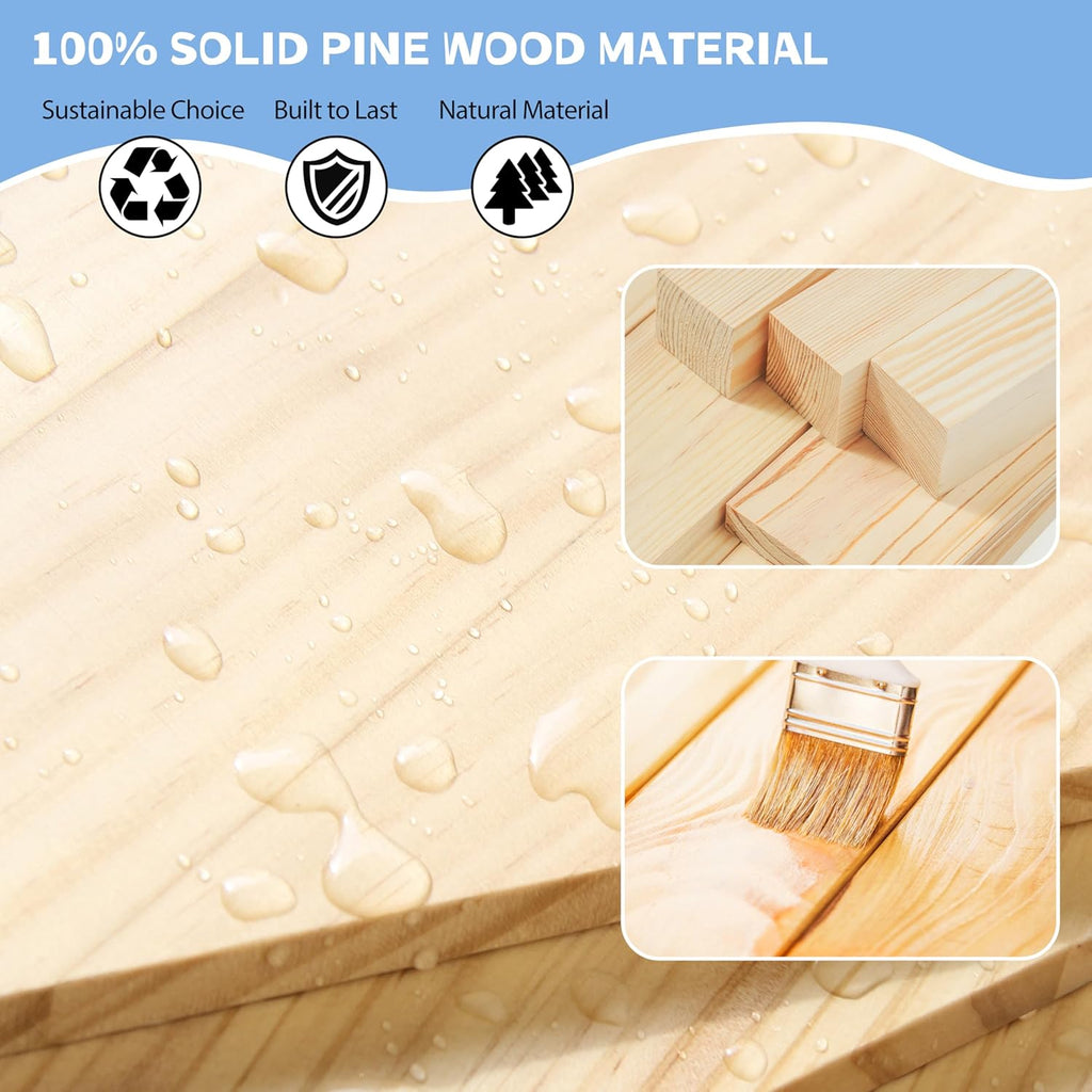 Solid Pine Wood Kids Bookshelf, Double-Sided Nursery Book Shelves, Portable Toddler Bookshelf, Montessori Bookcase, Book Shelf for Kids Rooms, Childrens Book Storage Display for Bedroom Classroom