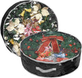 Propik Christmas Wreath Storage Bag 36" - Garland Holiday Container with Clear Window - Tear Resistant Fabric - 2 Pack (36 Inch, Black)