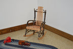 Amish-Made Small Natural-Stained Oak and Hickory Kids Rocking Chair