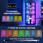 Lvifur Corner Display Cabinet with RGB Lights,5-Tiers Curio Cabinet Display Case with Lock,69" Tall Showcase Display Shelf for Collectibles, Living Room Bookcase Glass Display Cabinet,Black