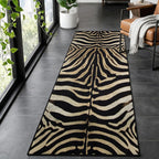 Zebra Print Runner Rug 2x6ft Vintage Animal Print Rug Runners, Bohemian Zebra Striped Runner Rugs Washable Non-Slip Carpet for Hallways Entryway Kitchen Modern Home Decor