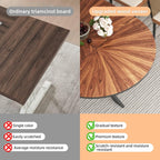 KEIKI 47.2"-63" Extendable Round Dining Table for 4-6, Modern Wooden Kitchen Table with Removable Leaf, Solid Wood Oval Dinner Tables for Dining Room Living Room, Walnut