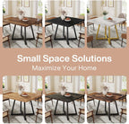 Tribesigns Square Dining Table for 2, 31.5" Industrial Dinner Table with Metal Base, Kitchen Table for Dining Room, Small Space, Apartment, Rustic Brown & Black