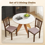 HOMCOM Dining Chairs Set of 2, Upholstered Kitchen Chairs with Rubberwood Frame, Padded Seat and Slat-Back for Living Room, Dining Room, Kitchen, Walnut