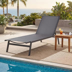 Tangkula Outdoor Chaise Lounge Chair Set of 2, 6-Position Adjustable Reclining Chair with Breathable Fabric and Heavy Duty Steel Frame, Patio Lounge Chair for Garden, Backyard and Poolside (2, Gray)