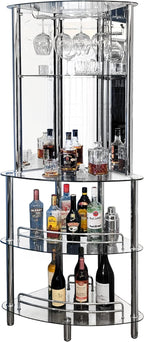 Mango Steam Contemporary Modern Home Entertainment Liquor Bar Catalina Table (Tower Bar, Clear)