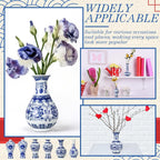 Maxcheck 12 Pcs Small Blue and White Vase Mini Porcelain Chinoiserie Bud Vase Vintage Ceramic Oriental Handmade Chinese Flower Jardiniere for Home Office Shelf Table Centerpieces Decor(Classic)