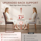 Tufted Upholstered Parsons Dining Chair Set Fabric Diner Accent Stylish Modern Kitchen Living Room with Button Sturdy Solid Wood Legs, 2-Pack