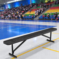 8FT Outdoor Bench, Metal Park Bench for Sitting Area Convert a Bench Heavy-Duty School Benches Commercial Rectangular Bench for Patio Porch Backyard Sports Church Locker Room Shopping Centers