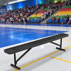 8FT Outdoor Bench, Metal Park Bench for Sitting Area Convert a Bench Heavy-Duty School Benches Commercial Rectangular Bench for Patio Porch Backyard Sports Church Locker Room Shopping Centers