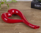 VanEnjoy 10 inches Heart Shaped Ceramic Vase Statues, Decorative Vase Home Decoration Furnishing Pottery (red)