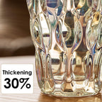 Luxury Tall Glass Vase, Premium Geometric Shape Flower Vase - White Textured Surface Home Decor, Decorative Modern Farmhouse, Ideal for Shelf, Mantle, Table & Entryway Decor, Clear