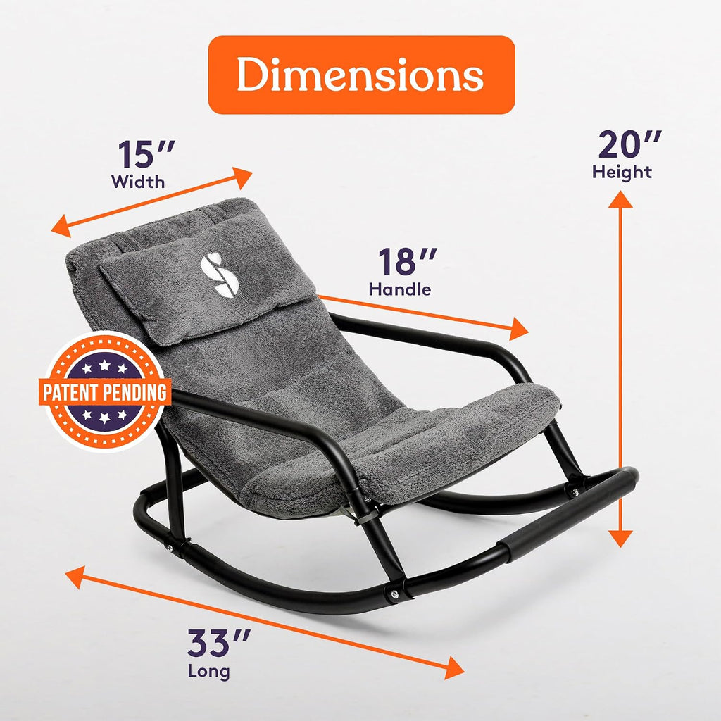 Special Supplies Sensory Boucle Rocking Chair for Kids - Comfortable Kids Rocker- Versatile Floor Chair with Soft Fabric and Stability for Playroom, Bedroom, or Nursery (Ages 3+) - Charcoal