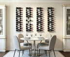 Wall Mount Wine Rack – 24 Bottles – Black Metal Wine Bottle Holder for Wall, Wine Rack for Home Bar, Kitchen