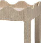 Bali & pari Sebastian Grasscloth Scalloped End Table - 2-Tier Accent Table with Open Shelf Storage for Living Room, Bedroom, or Entryway, Beige