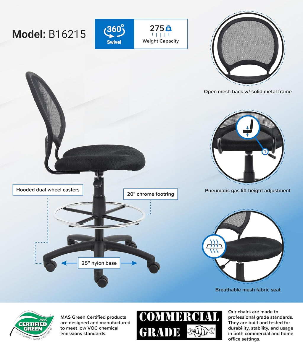 Boss B16215 Mesh Drafting Stool