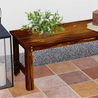 Two-Seat Wooden Park Bench with Slatted Design