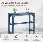 Stoog Patio Bar Table, All-Weather Outdoor Bar Height Table with Adjustable Feet, Low Maintenance, for Balcony, Deck, Porch, and Poolside, Blue