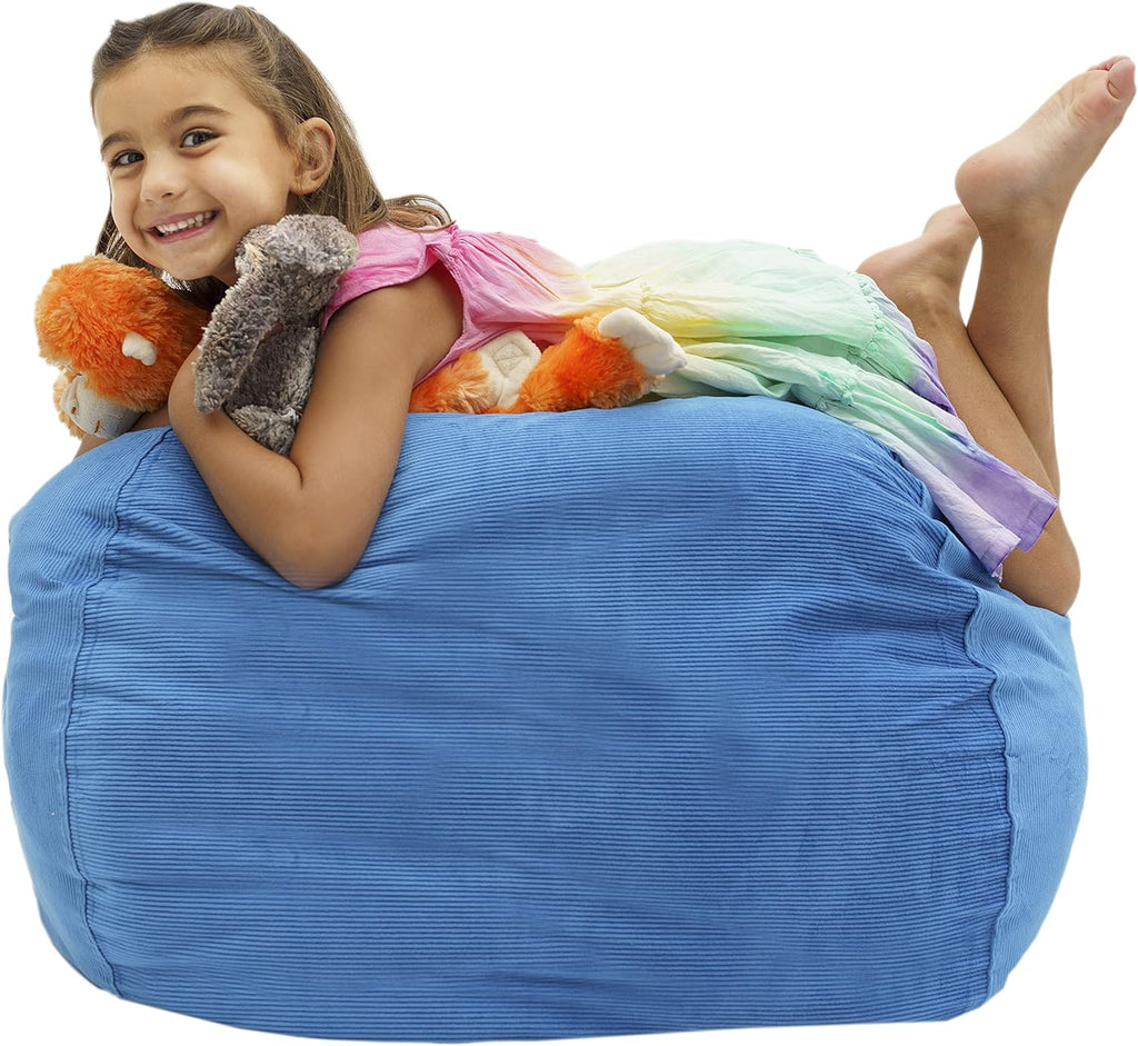 Stuffed Animal Storage Bean Bag Chair - Kids & Teens Bean Bag Chairs - Stuffed Animal Holder