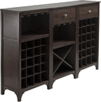 Winsome 3-Piece Ancona Wine Cabinet Modular Set, Black