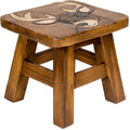 Sea Island Imports Buck Deer Design Hand Carved Acacia Hardwood Decorative Short Stool