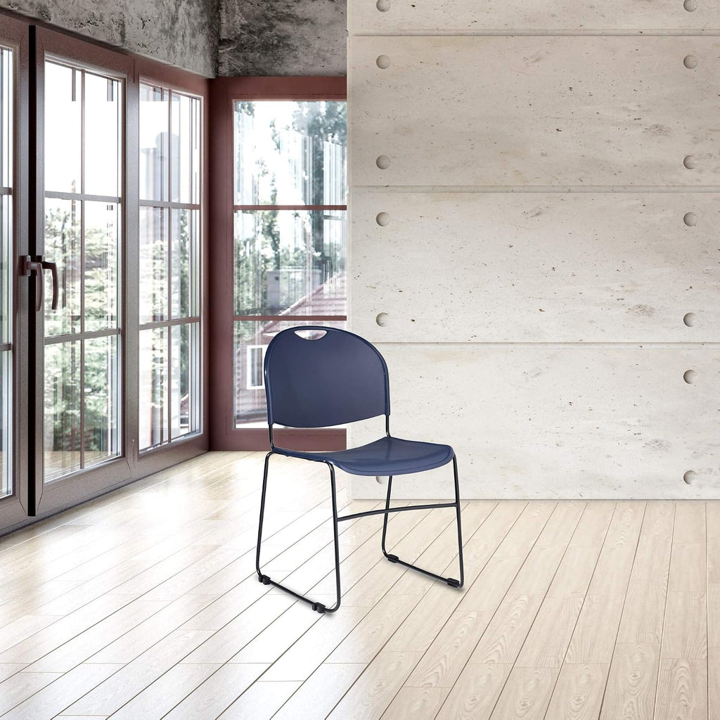 OEF Furnishings OEF855-CL/4 Ultra Compact Commercial Stack Chair (Navy Blue, 4-Pack)