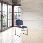 OEF Furnishings OEF855-CL/4 Ultra Compact Commercial Stack Chair (Navy Blue, 4-Pack)