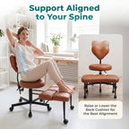 NYPOT Criss Cross Chair with Rotating FootRest for Kneeling Seating, Flexible Desk Chair with Wheels for ADHD to Sit Cross Legged - Multi-Position Adjustable Seat with Back Support 360° Swivel