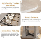 43.3''-59'' Round Extendable Dining Table for 4-6, Modern Kitchen Extendable Dining Room Table with 2-Tier Storage Shelves, Round Oval Dinner Table with Storage for Kitchen Living Room