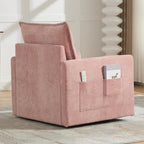 Swivel Accent Chair Set of 2, Modern Swivel Barrel Chair for Living Room, 360 Degree Comfy Square Accent Barrel Chair, Upholstered Sofa Armchair for Bedroom,Reading, Chenille, Pink