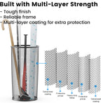 19.5" H Mesh Umbrella Stand - Ventilated Mesh Umbrella Holder for Entryway - Extra Capacity Storage for Umbrellas Canes & More - Freestanding Indoor Organizer 10.4" L x 10.4" W x 19.5" H - 2P Black