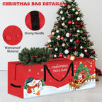 Christmas Tree Storage Bag 7.5 Ft Large Christmas Tree Bag with Reinforced Handles & Dual Zippers Wide Opening, Heavy Duty Oxford Fabric Xmas Ornament Storage Box Protects From Moisture, Dust (Red)