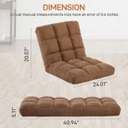 Floor Chair with Back Support Folding Chair with 6 Adjustable Position, Padded Sleeper Bed, Floor Gaming Chair, Meditation Chair, Gaming Floor Chairs for Adults (Country Rustic, Tan)